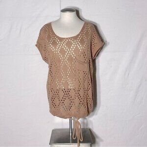 5/$25 Blue Bird Nude Open Knit Tie Waist  Sweater M